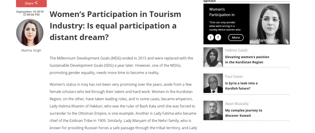 Women’s Participation in Tourism Industry: Is equal participation a distant dream?